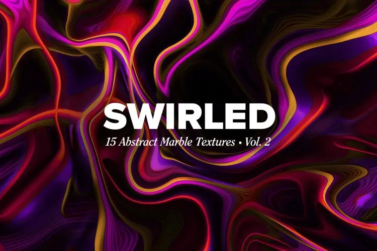 Swirled Vol. 2 Marbled Textures  15款抽象艺术迷幻流体大理石肌理液体绘画科幻背景底纹图片素材
