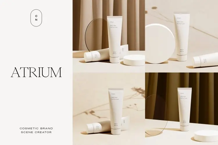 Cosmetic Packaging Scene Creator  13款洗面奶护手霜化妆品软管洁面乳包装设计ps样机素材展示效果图