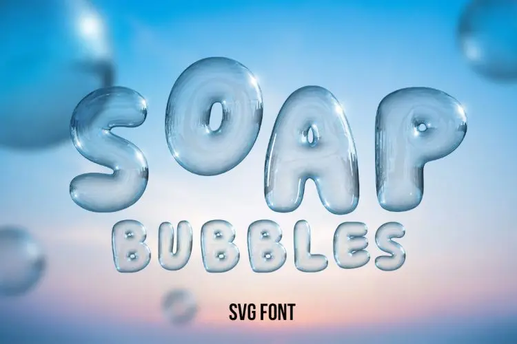 Soap Bubbles Font  26个泡泡字母符号webp免抠图片时尚肥皂泡泡pop装饰英文字体