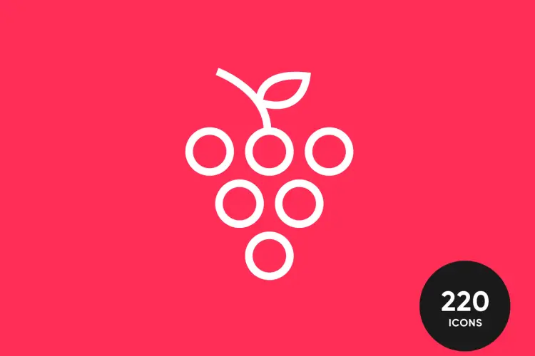 iOS Wired Food & Travel  220个高质量美食和旅行矢量图标集