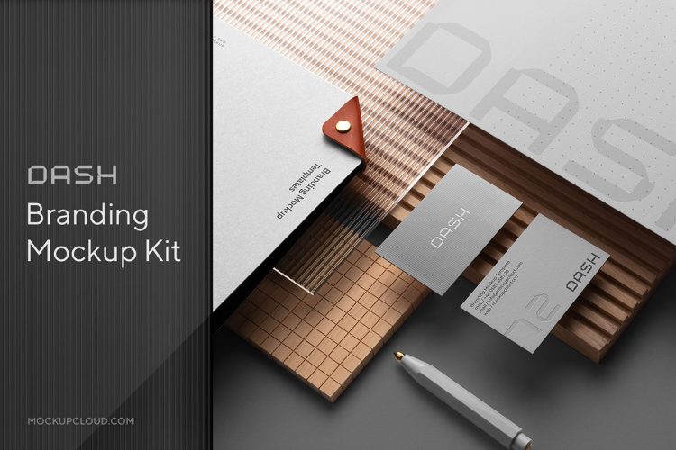 Dash Branding Mockup Kit  21款名片信封信纸文具品牌vi设计作品贴图ps样机素材场景展示模板