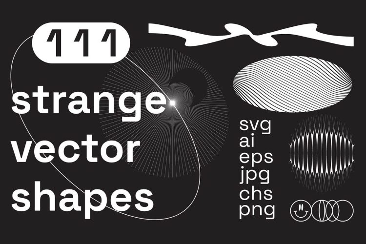 111 Strange Vector Shapes  111款抽象艺术潮流扭曲酸性几何多边形失真图形ai设计素材源文件