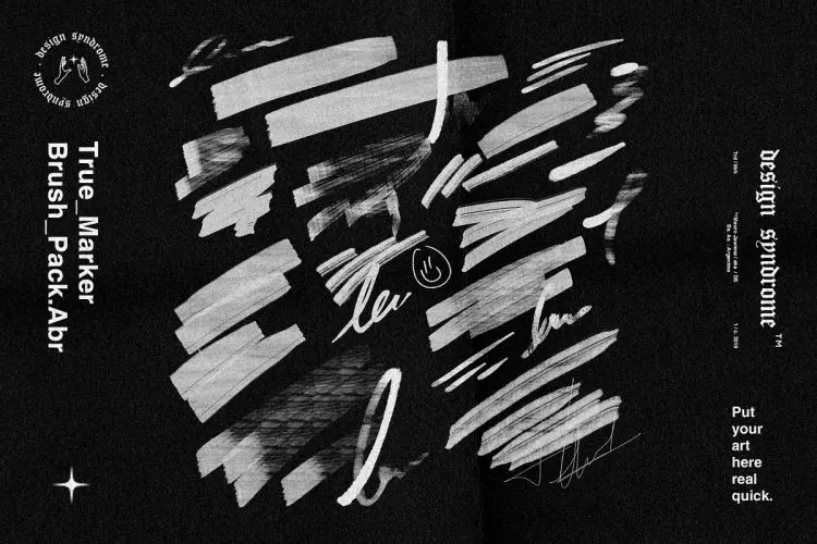 True Marker Brush Pack  18款逼真潮流复古艺术手绘马克笔画笔涂鸦绘画ps笔刷插件设计素材