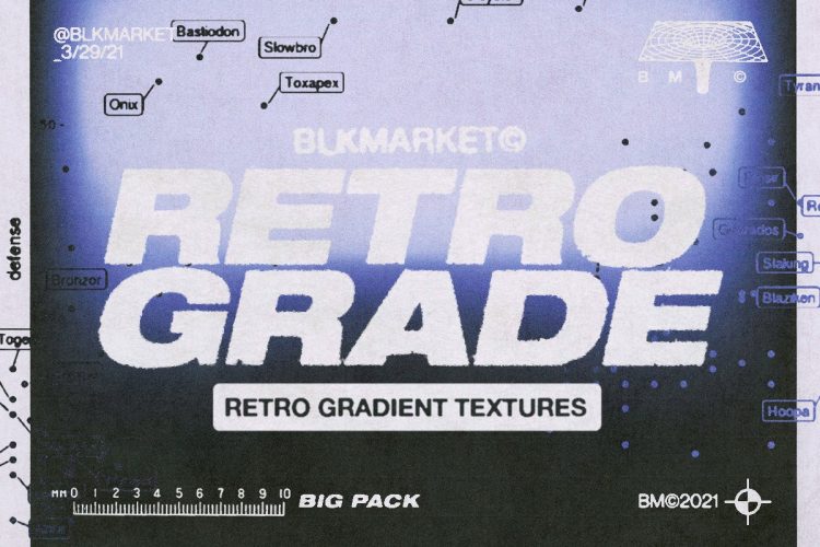 RETROGRADE Retro Gradient Textures  26款炫彩复古时尚潮流做旧颗粒噪点渐变肌理背景底纹图片设计素材