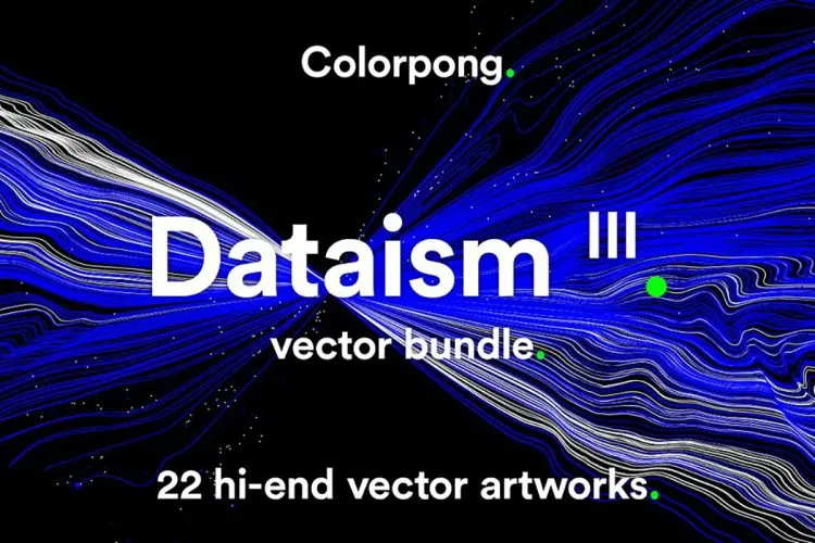 Dataism III  22款科幻未来抽象大数据粒子闪电爆炸ai矢量海报设计背景底纹素材