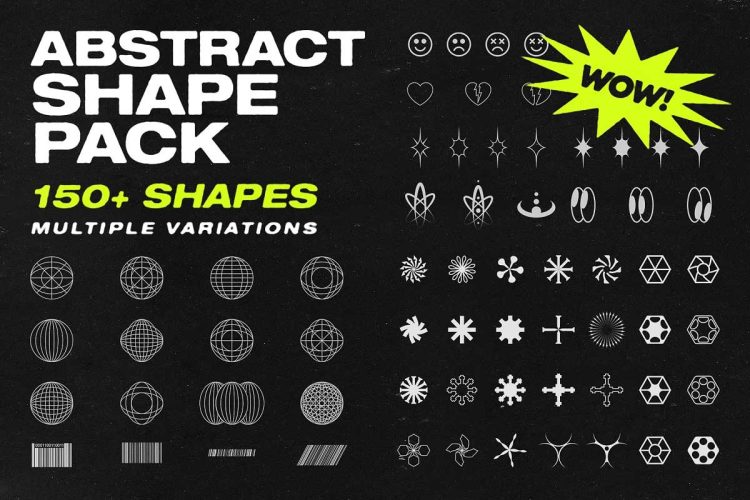 Abstract Shape Pack Mad Supply  150款潮流街头艺术创意抽象几何图形icon图标ai设计素材源文件