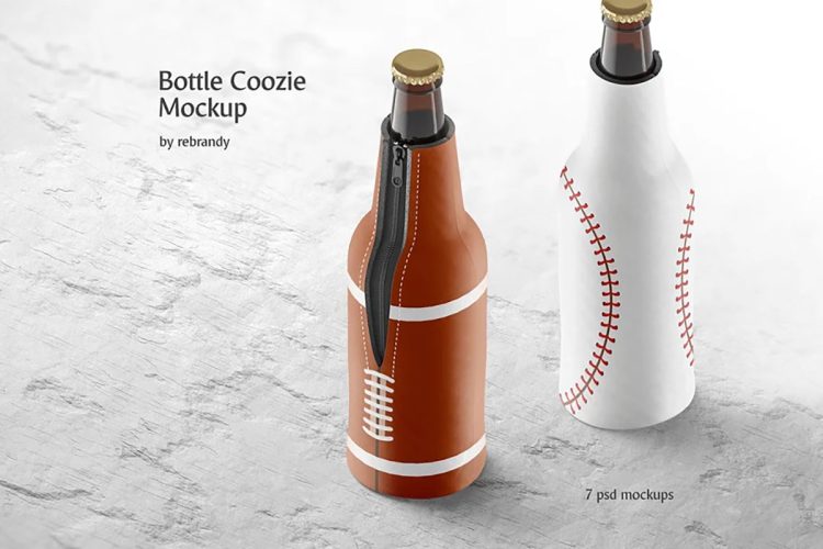 Bottle Coozie Mockup 玻璃瓶啤酒瓶模型瓶套样机