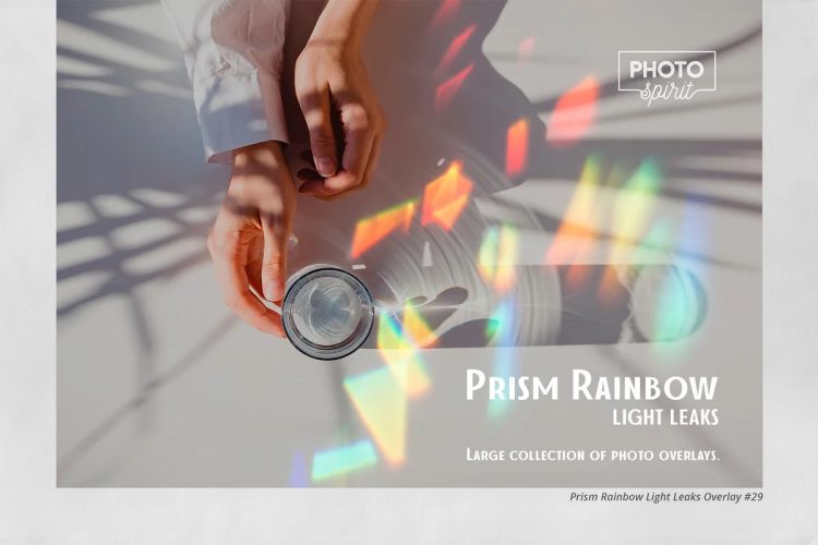 Prism Rainbow Light Leaks 光线光影光斑日光阳光模糊光晕背景叠加图片国外设计素材