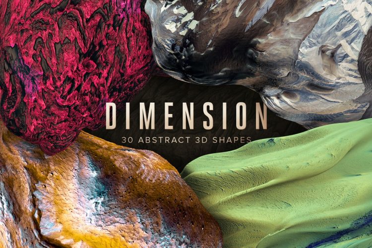 Dimension 30 Abstract 3D Shapes 抽象3D立体岩石矿石NASA地理地质纹理背景png免抠图片素材