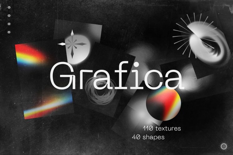 Grafica – Textures, Shapes  110款炫彩创意抽象镭射酸性几何图形海报设计背景底纹设计素材