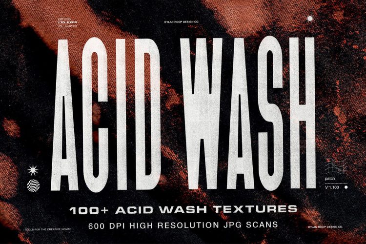 Acid Wash Textures  120款艺术抽象织物扎染磨损做旧复古肌理高清背景底纹图片素材