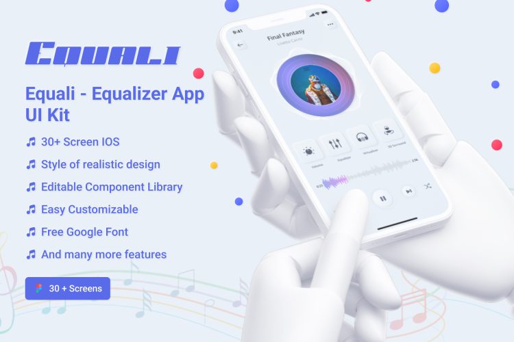 Equali – Equalizer App UI Kit  30多屏音乐均衡器应用程序 UI 套件