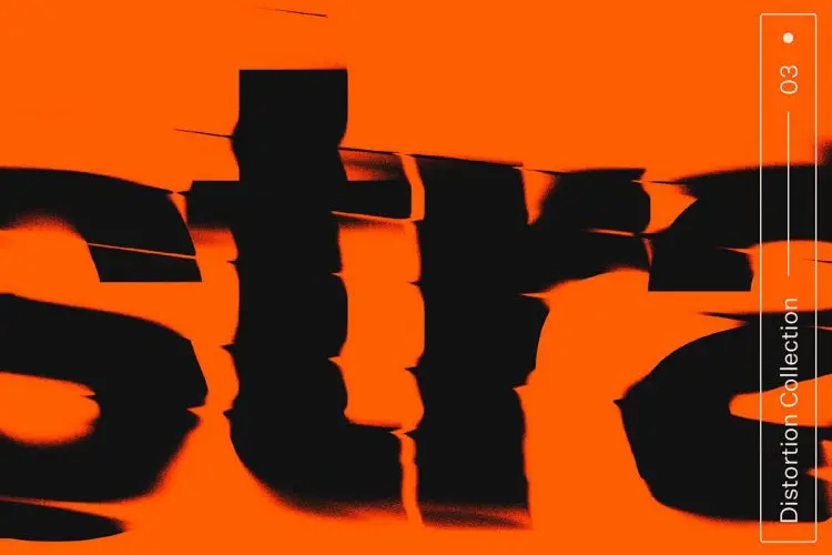 Distortion Collection 03 创意失真故障风扭曲变形logo字体设计ps样机素材特效生成模板