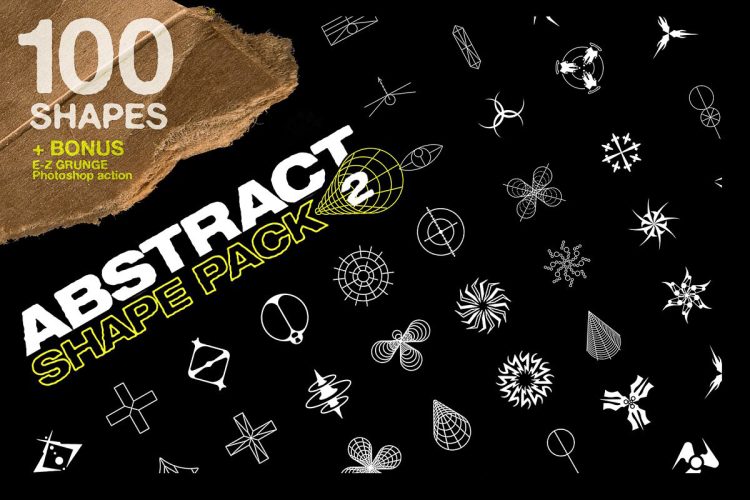 Abstract Shape Pack 2 | 100 Icons  100款潮流街头艺术创意抽象几何图形icon图标ai设计素材源文件