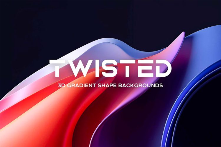 Gradient Twisted Shape Backgrounds  10款高清未来科幻华丽波浪流体渐变抽象科技背景底纹图片设计素材