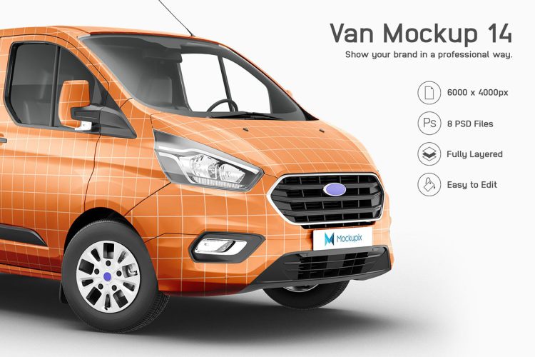 Van Mockup 14 福特箱式运输面包车样机展示素材