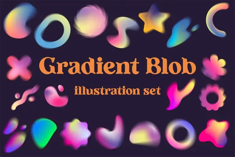 Blurred Gradient  23款抽象艺术多彩梦幻模糊渐变手绘几何图形矢量设计素材