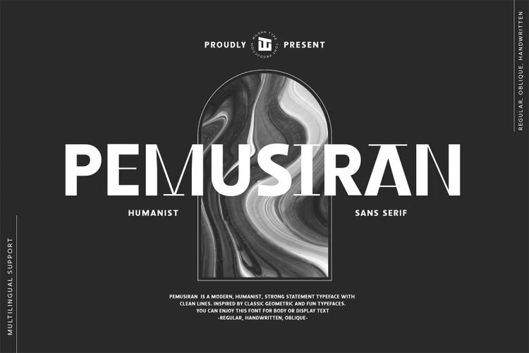 Pemusiran  3款Pemusiran现代时尚品牌logo广告海报杂志画册封面标题英文字体