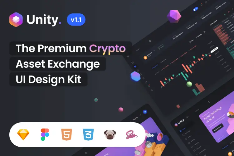 Unity Dashboard Kit Exchange 国外响应式网页界面设计欣赏_股票数据可视化手机ui设计模板下载