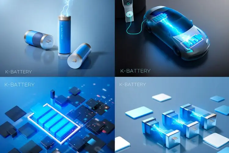 Blue technology electric vehicle  8款蓝色科技感未来新能源汽车电动车充电桩电池海报PSD源文件