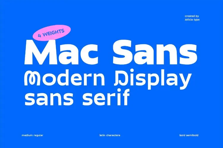 Mac Sans Display Sans Serif Font  4款MacSans趣味创意时尚品牌广告海报画册封面标题无衬线英文字体