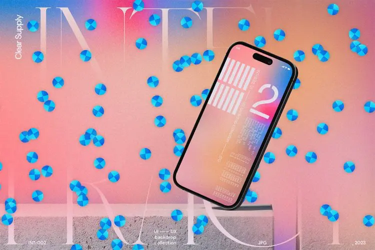 Interfract 002  18款未来渐变虹彩噪点颗粒纹理视觉海报设计抽象艺术背景图片设计素材包