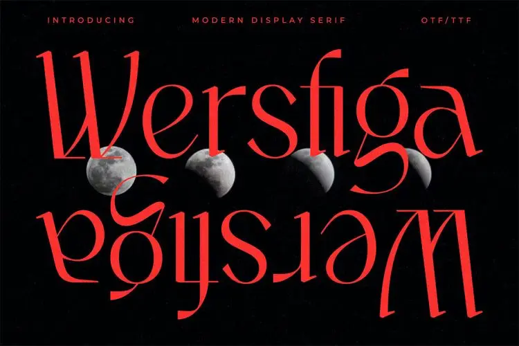 Wersfiga Modern Display Serif  2款Wersfiga经典优雅时尚品牌logo杂志画册封面标题衬线英文字体