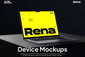 Rena Device Mockups  8款苹果Macbook笔记本电脑iPad平板iPhone手机ps样机素材展示模板