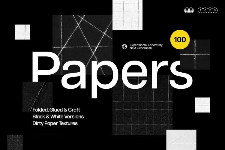 Craftsman’s Paper Textures Pack  100款真实复古做旧纸张褶皱粗糙折痕磨损颗粒肌理底纹图片素材