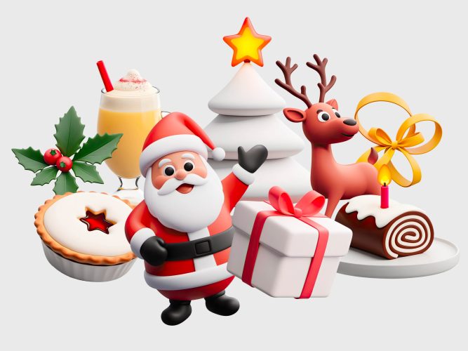 Christmas Icons  74款3D趣味卡通圣诞节新年节日派对装饰icon图标png免抠图片素材