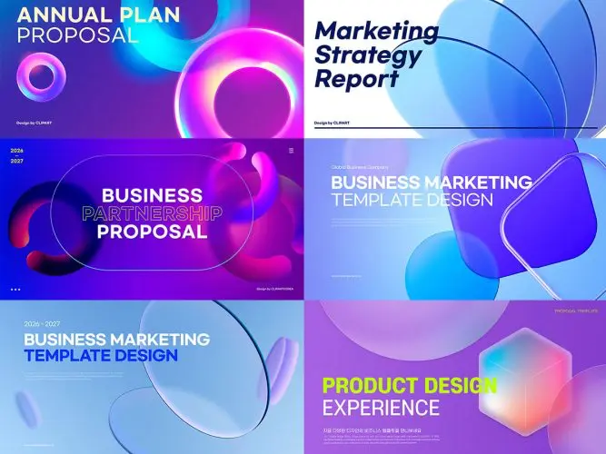 Transparent glass abstract geometry  12款透明玻璃抽象几何科技公司年度总结汇报封面海报banner背景PSD源文件