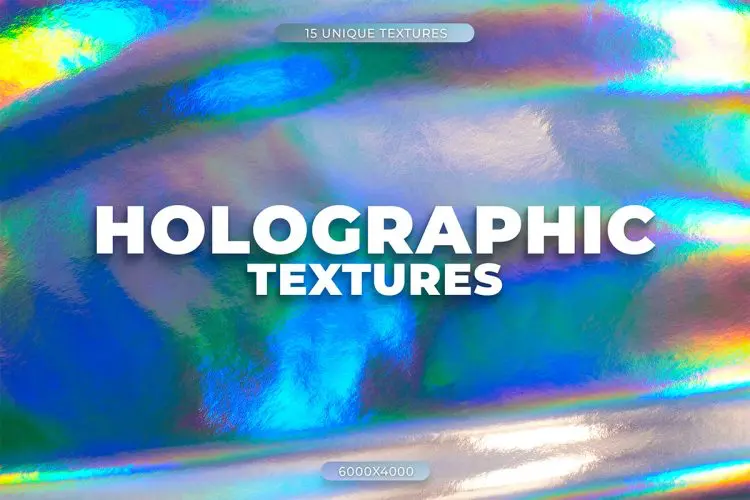 15 Holographic Foil Textures 抽象艺术全息彩虹光谱渐变箔纹理背景图片设计素材