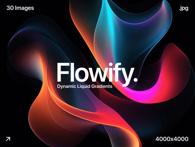 Flowify – Dynamic Liquid Gradients  30款液态科幻时尚飘带流体渐变光影科技海报高清背景图片设计素材