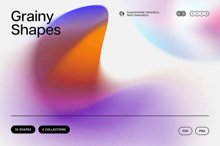 Chroma Gradient Shapes Collection  36款未来科幻动感模糊渐变镭射时尚科技背景底纹webp免抠图片素材