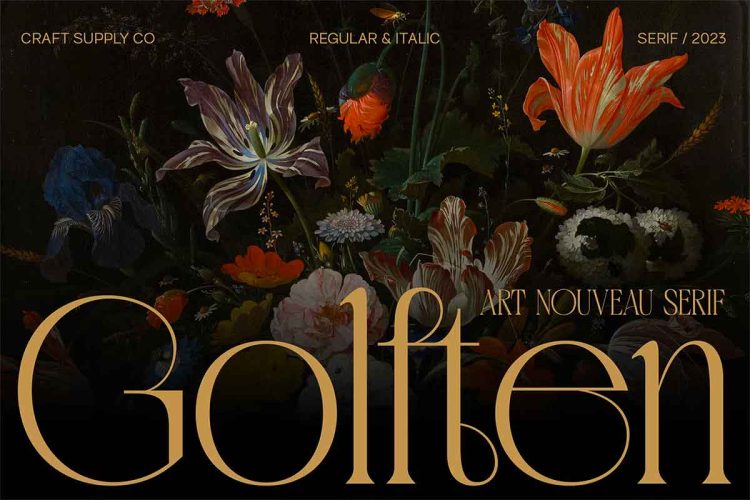 Golften – Art Noveau Serif 优雅古典复古时尚艺术品牌logo海报封面标题衬线英文字体