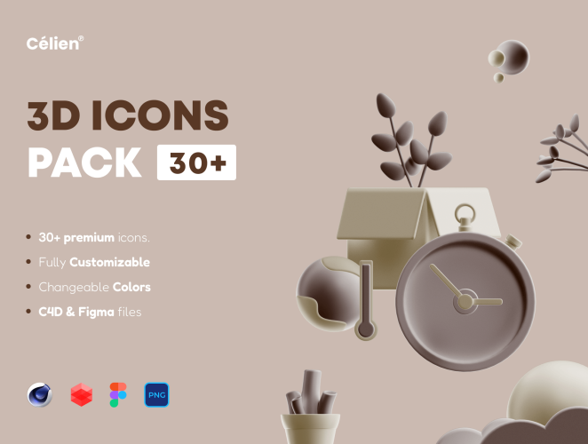 Smooth 3D icons pack  32款高级APP网站界面设计3D立体图标Icons设计素材合集