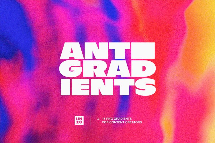 Antigradients  15款复古颗粒噪点酸性迷幻渐变艺术科幻抽象科技海报背景图片素材