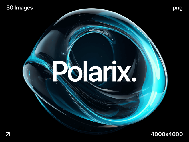 Polarix – Crystal Ice Backgrounds  30款3D抽象艺术立体蓝色通透水晶玻璃质感PNG免扣元素背景壁纸图片