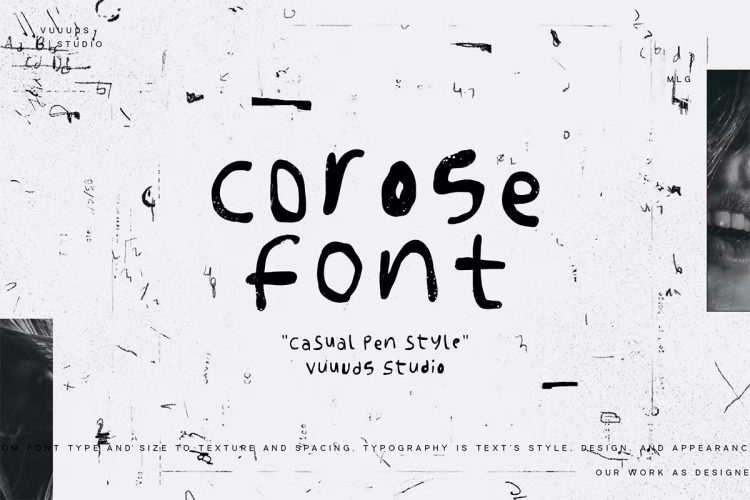 Corose Font  3款Corose时尚休闲个性文创包装画册海报封面标题手写英文字体包