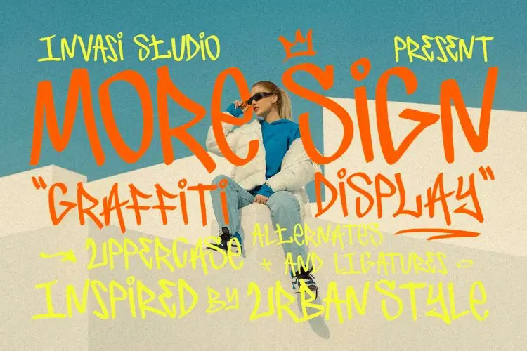 Moresign – Tagging Graffiti 潮流街头艺术涂鸦潮牌logo广告海报服装标题手写英文字体