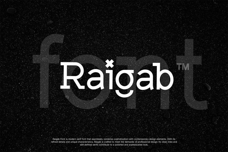 Raigab Font 北欧现代简约时尚品牌logo杂志画册排版封面无衬线英文字体