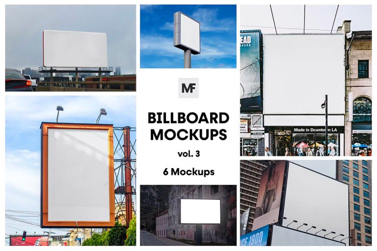 Commercial Billboard Mockups vol.3 户外高炮巨幅横幅广告海报牌模型展示设计贴图ps样机素材