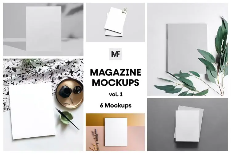 Magazine Cover Mockups vol.1 精装书籍杂志模型封面展示设计贴图ps样机素材