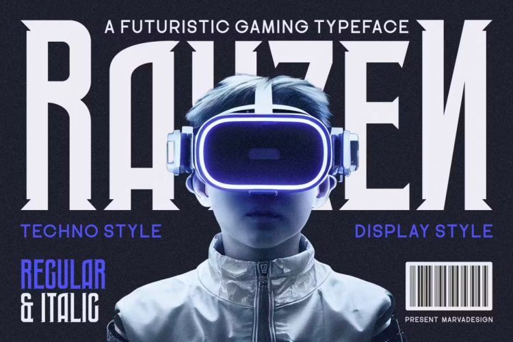 Rayzen – Futuristic Gaming Font 未来科技主题英文艺术字体下载