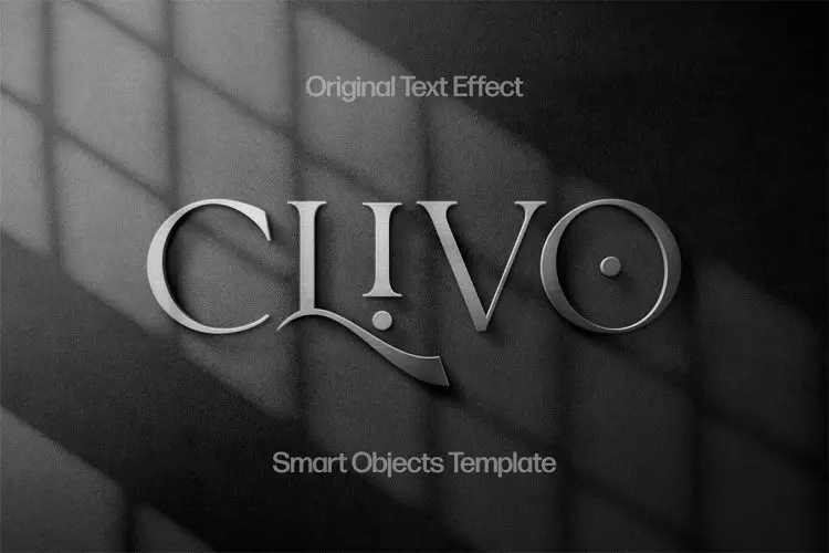 Matte Titanium Text Logo Mockup 金属抛光哑光3D文本字母标题品牌标识ps特效样机素材