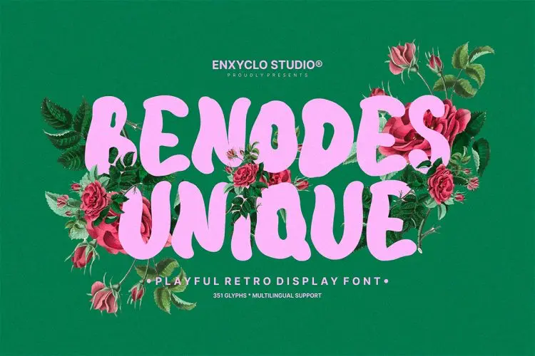 NCL Benodes Unique – Retro Font 复古时尚扭曲街头潮流文创潮牌海报画册封面标题艺术手写英文字体