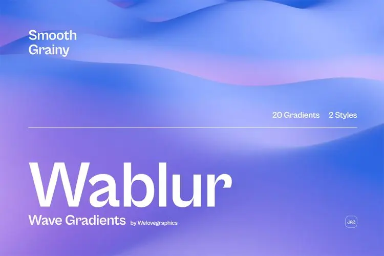 Wablur Wavy Gradient Textures  30款蓝紫色科技时尚优雅波浪渐变海报背景底纹高清图片设计素材