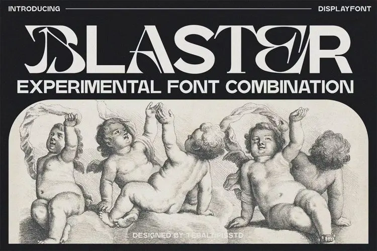 Blaster – Combination Typeface 复古潮流艺术酸性逆反差潮牌海报封面标题装饰英文字体包
