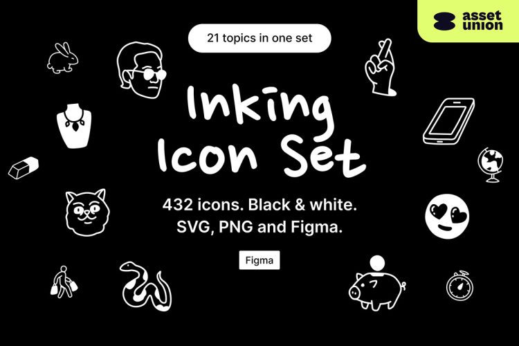 Inking Icons 2.0  432款潮流创意文创手绘迷你涂鸦趣味叙事插图插画icon图标素材