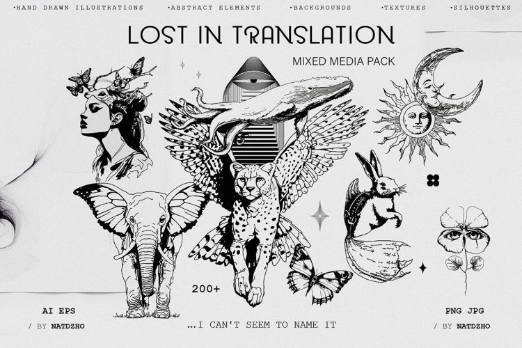 LOST IN TRANSLATION — GRAPHICS SET 超现实主义抽象艺术迷幻创意科幻插画海报背景底纹图片设计素材